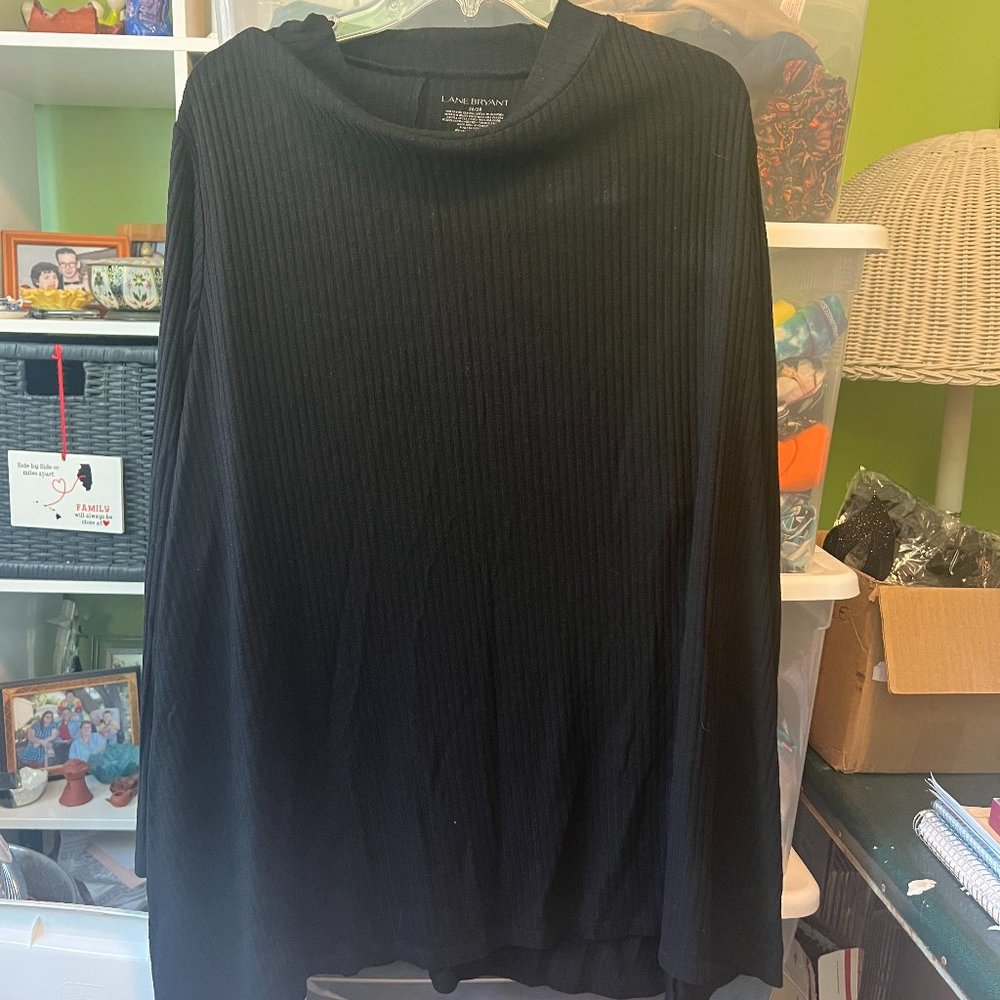 Lane Bryant 26/28 Long Sleeve Black Lightweight Sweater